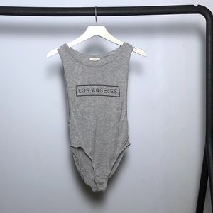 Gray LA Hearts bodysuit